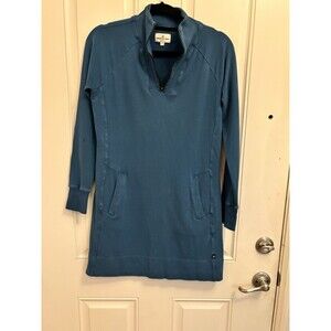 American Giant fleece zip Dress Womens Small Green Pullover Kangaroo Pocket